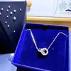 Ketten 2024 Produkte Mode Schmuckkristall von österreichischen ineinandergreifenden Halsketten Frauen Asymmetrische Ringpullover Kette