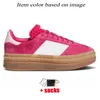 Fashion Platform Gazelle Bold Designer Women Casual Shoes Gazelles Cream Collegiate Green Pink Blue Silver Gum【code ：L】Womens Trainers Sneakers