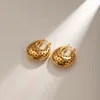 Boucles d'oreilles cerceaux allme français creux de la lune étoile large pour les femmes Titanium Steel Gold Pvd plaqué de bijoux en gros