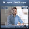 Migliora i tuoi incontri con fotocamera per videoconferenza 360 8K-risoluzione 1080p, monitoraggio intelligente, zoom, 8 microfoni, altoparlante da 20 W, webcam USB all-in-one per le sale riunioni