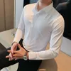Camicie casual maschile manica lunga elastica alta per uomo abbigliamento 2024 abbigliamento formale affari smoking grande camicia sociale abito 4xl-m 4xl-m