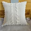 Crochet artisanal, fil de fil à floral taillé creux tissé, coussin canapé de salon rétro