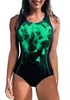 Frauen Badebekleidung 2024 bedrucktes One -Stück Badeanzug Frauen Rennen Frauen Vintage Bodysuit Badegäste baden Schwimmanzug Strandbekleidung xxl