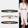 Belts Belt Dress Simple Leather Versatile Fashion Women Thin Skinny Metal Gold Buckle Waistband Accessories 00151 268r