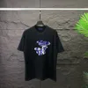 メンズプラスティーポロス2024SS春と夏の新しいハイグレードコットンプリント短袖ラウンドネックパネルTシャツサイズ：M-L-XL-XXL-XXXLカラー：ブラックホワイトXR32S