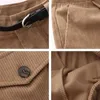 Kvinnors shorts bebobsons sommar ny hög midja lösa kvinnors corduroy shorts khaki kostym casual mid-pants beskurna svarta shorts y240504