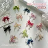 50Pcs Nail 11x12mm Flatback Ribbon Shaped Charms MultiColors Gradient Resin DIY 3D Decals Stones For 240509