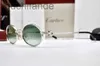 Counter de haute qualité des lunettes de soleil Carter Designer Femmes Vintage C décor Spider Silver Sunglasses Brille avec un vrai logo