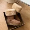 Snow Boot Australia Designer Stivali Martin Scarpe Bailey Dune castagno inverno inverno pelliccia neve mezza ginocchio di pecora da pecora e lana di capelli integrati in lana