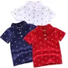 T-shirt 2024 Summer New Baby Boys Fashion Stampa traspirante con maniche corta Cotone Cotton Cotton Top Shipping Shipping240509