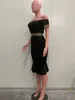 Fashion sirène robe femme d'été imprimé élégant robe midi