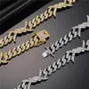 Chaines Hip Hop 9 mm Rock Thorns Cuban Link Chain Bling Iced Out AAA + CZ Box Boucle Collier Bracelet pour hommes Femmes Bijoux Fashion Gift D240509