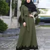 Roupas étnicas 5 cores elegantes abaya dubai maxi kaftan jilbab feminino de renda muçulmana longa vestido islâmico árabe com retalhos de cinto