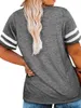 Dames plus maat 1xl8xl casual vneck korte mouwen vaste kleur losse t -shirt sport buiten top vrouwen kleding 240507