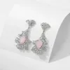 Boucles d'oreilles en peluche Bilincolor Lumière et zircon luxueux incrusté charmant pour le mariage ou la fête