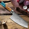 7In Meat Cleaver Damascus Chef -mes, Japanse VG10 Stalen kern scherp mes, multifunctionele keuken kookgroentegangsnijmes