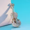 Broschen Crystal Musical Instrumente Strassgitarre Geigens Cello Pins für Frauen Mädchen Kinder Halsband Rucksack Jewelrr.