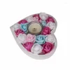 Fiori decorativi Porta della candela a lume artificiale Rosa a forma di cuore Candele romantico Cangolare a mano Ornamenti da tavolo realizzati per il matrimonio