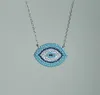 Famous Brand Design Blue Evil Eyes Short Necklace for Women Gold Color Cubic Zirconia Sterling Sier Turkish Jewelry