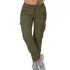 Frauenhose Capris 2023 Herbst Lose Sport- und Freizeit -Damenmännchen Massive Tasche Hoher Taille Herren Jogging Elastic Hourglas Q240508