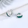 Boucles d'oreilles étalon ES024 ZFSilver S925 Silver Coréen Fashion Fresh Simple Green Black Agate Blue Sand Blanc Bijoux Femmes Match-All Man