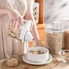 Lagringsflaskor 1100-2300ml Grain Matbehållare med lock Sealed Rice Bucket Plastic Multigrain Jars Home Kitchen Organization