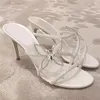 Scarpe eleganti farfalla sandali di strass sandali in stile fata con punta di piedi sexy pannelli da tacco alto donna sandalie mujer veno