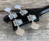 Guitare de basse électrique Black 4 cordes, pont réglable de mise à niveau disponible, micro blanc, quincaillerie chromée, manche en palissandre