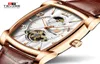 Tevise Fashion Mens Watches Moon Phase Tourbillon Mechanical Watch Men Кожа спортивные наручные часы мужские часы Relogio Masculino3368744