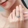 Cluster Anneaux S925 Silver Ring Classic Luxury 5 Light High Grade Simple Fashion Jewelry pour les femmes