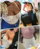 Femmes débarbacs Luxury Semelled Pearl Wedding Push Up Bra Woman Vêtements Camis Stage Dames Crop Top Corset Y2k Blusas 240509