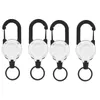 Les clés de clés lourds rétractables de Keychain 4pcs Badge Holder ID Clips (blanc)