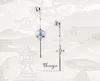 Thaya Chinese Style Asymétrie Blue Lotus Jewelry 925 Boucles d'oreilles en argent Design original pour les femmes spéciales Fine Bijoux CX2006248105523