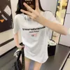 2024 Spring/Summer New King Letter Print Full Sky Star Round Neck Loose Casual Short Sleeve T-shirt Womens Versatile Top