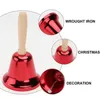 Suministros de fiesta Bell Bell Houd Christmas Handbell con Wood-Handle Santa Claus Jingle Bells para bodas Restaurante de juego de servicio escolar