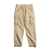 Pantalon masculin Madden Works Works Khaki Khaki Mountain effilé Washed Mid Waist Lamg Casual Trend