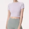 AL-228 Feminino de secagem rápida camisetas de manga curta e tops de ioga magra