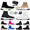 Hommes Chaussures de chaussettes de designer graffiti blanc noir rouge beige rose clear sole lacet-up néon chaussette jaune speed runner entraîneurs plate-forme plate baskets décontractés