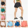 Dames Lu-33 Yoga Shorts Hotty Hot Pants Pocket Snelle droge snelheid Up Gym Kleding Sport Outfit Ademende fitness Hoge elastische taille Aritzia 5589es