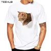 T-shirts masculins 2024 T-shirt des chats riants 3d Cat drôle T-shirts Hipster Short Slve Casual Animal Tops Y240509