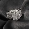 Nieuwe aankomst AAA Zirkon Hartvorm Ring Bling Iced Crystal Women Rapper Rings sieraden voor mannen vrouwen