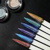 Hndo 6 PCs Set Holographic Aurora Pulver Regenbogeneffekt für professionelle Maniküre -Nagelkunst -Design Einhorn -Laserpigment Glitter 240509