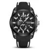 손목 시계 메가르 2144 석영 시계 남성을위한 시계 오리지널 패션 브랜드 스포츠 실리콘 스트랩 손목 시계 연속 날짜 남성