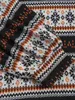 女性のセーター部族民族パターンショートニットボヘミアン長袖プルオーバーセーターボヘミアンスタイルドロップショルダーニットトップファッションニットウェア