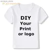 T-shirts Personnalisez votre nom T-shirt imprimé pour garçons et filles Photo bricolage pour votre propre design Clothens Vêtements Summer T-shirtl2405