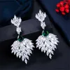 Choucong Unieke lange Dange oorbellen Luxe sieraden Sterling Silver Marquise Cut White Topaz Emerald Gemstones Party Dames Wedding Drop Earring For Lover Cadeau