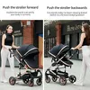 Passeggini# lussuoso passeggino da bambino 3 in 1 portatore portatile carrello pieghevole cornice in alluminio auto paesaggistica alta per neonato baby t240509