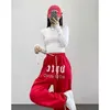 Damesbroek capris rechte broek hiphop dames broek hoge strt broek Koreaanse mode legging y2k broek losse sportieve zweetdrieken voor kleding y240509