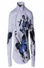Модный китайский стиль мужской повседневная рубашка для стирки картины с печеной бабочка Camisa Masculino Plus Size 3xl 2 цвета мужская платье рубашки4023022