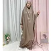 Roupas étnicas Ramadã Mullim Mulheres Oração de vestuário khimar caftan 2 peças Conjunto Eid Overhead com capuz ABAYA ISLAMICA BURQA SAIR